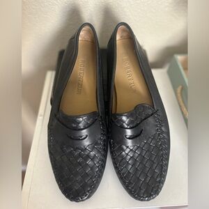 Robert Zur Dark Leather Woven Loafers size 10.5